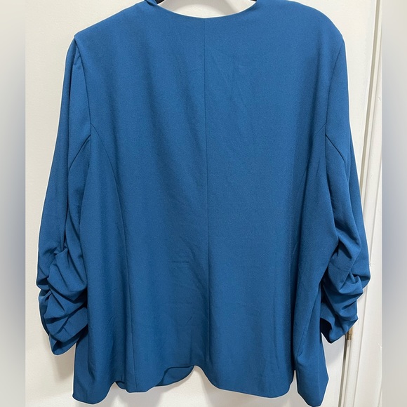 Teal Skies Are Blue Collarless Open Blazer - Picture 4 of 5